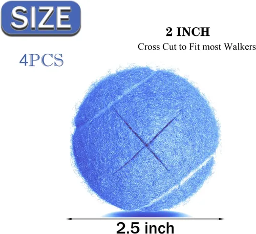Miniatura 3 de Pelotas de tenis para caminantes precortadas, 4 unidades, pelotas de tenis precortadas para piernas de caminante, pelotas doradas precortadas