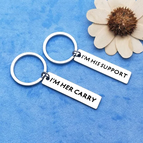 Miniatura 2 de Regalos para parejas, juego de llaveros para él y ella, regalo de San Valentín, regalo de San Valentín, llavero con texto en inglés "I'm Her Carry