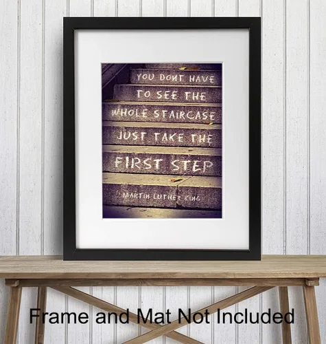 Miniatura 2 de Martin Luther King, MLK, Arte de Pared con Cita Motivacional - Póster Inspiracional, Imagen - Excelente Decoración para el Hogar u Oficina o Regalo