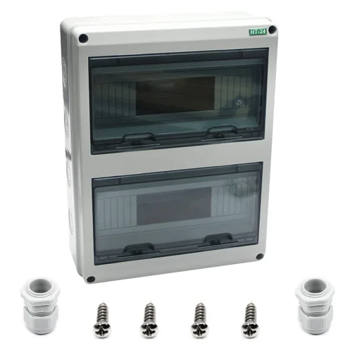 Miniatura 13 de Fielect Caja de protección de distribución MCB de 2 vías con riel DIN, caja eléctrica de disyuntor de plástico ABS y cubierta transparente IP65