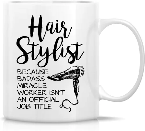 Miniatura 19 de Retreez Taza divertida – Taza de café de cerámica de 11 onzas con texto en inglés "I Make People Beautiful Hairstylist Hairdresser" de 11 onzas