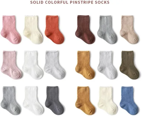 Miniatura 6 de Calcetines unisex para bebés, calcetines elásticos de algodón para niños y niñas, de 0 a 36 meses