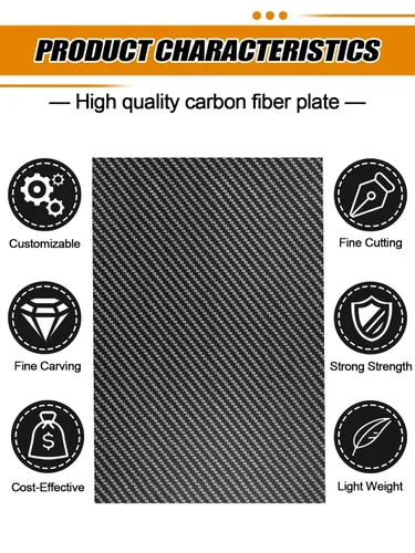 Miniatura 2 de Kalolary Hoja de Fibra de Carbono 250 X 100 X 1 MM, Placa de Tablero de Fibra de Carbono 3K Real Placa de Fibra de Carbono Panel de Tejido Sarga
