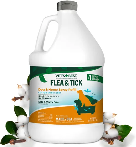 Miniatura 14 de Vet's Best Spray para pulgas y garrapatas para el hogar, tratamiento de pulgas y garrapatas a base de plantas para perros y uso en interiores, spray