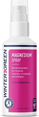 Wintergreen Spray corporal de magnesio, 3.4 onzas líquidas, niebla de recuperación de absorción rápida para aliviar el dolor, calambres y