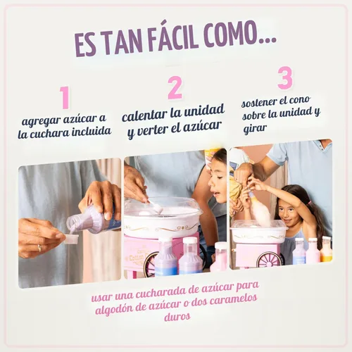 Miniatura 4 de Nostalgia - Máquina vintage PCM306PK para preparar caramelo sólido y de algodón sin azúcar, para encimera, incluye 2 conos reutilizables y cuchara