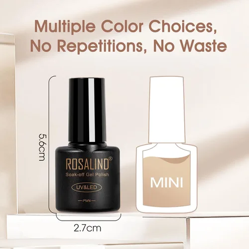 Miniatura 9 de ROSALIND - Juego de esmaltes de uñas en gel, 12 colores, blanco, nude, marrón, esmalte de uñas semipermanente, juego de esmaltes de uñas en gel