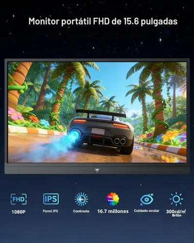 Miniatura 2 de KTC Monitor portátil de 15.6 pulgadas, FHD 1080P Extensor de monitor para portátil de viaje con USB-C HDMI, pantalla IPS HDR ultra delgada