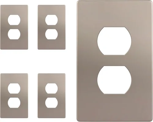Miniatura 21 de ENERLITES Placa de pared de salida de receptáculo dúplex de tamaño mediano, placas de cubiertas de toma de corriente, tamaño medio de 1 banda, 4.88