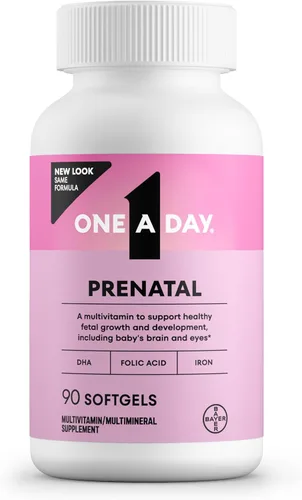 One A Day Vitaminas Prenatales - Ácido Fólico, Hierro, Omega-3 (DHA), Vitaminas para el Embarazo para Mujeres, Multivitamínico Prenatal para el