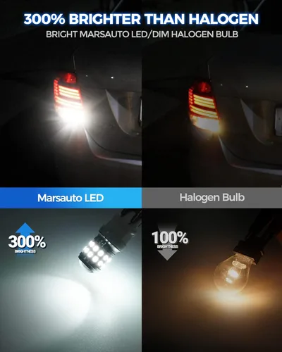 Miniatura 2 de Marsauto 3157 Bombillas LED para luz de freno, marcha atrás y reversa, 4157 3057 3156 3056 3456 3457 con proyector, reemplazo de luces de marcha