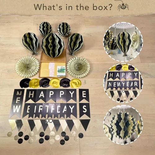 Miniatura 7 de Decoraciones reutilizables de Año Nuevo 2026 – Cartel de Feliz Año Nuevo para múltiples ocasiones también deletrea feliz cumpleaños, montaje rápido