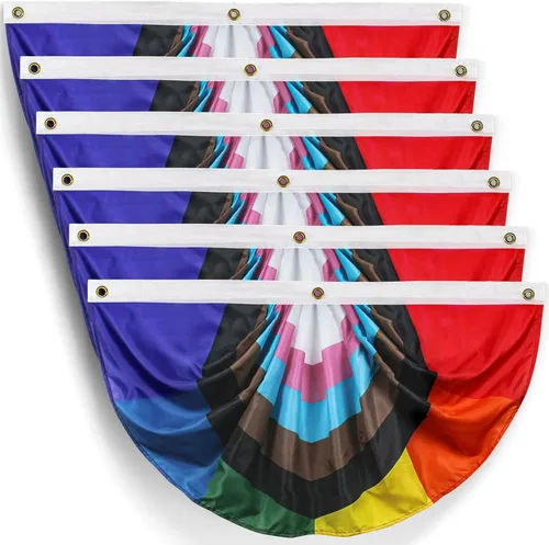 Miniatura 10 de 4 unidades de bandera plisada de abanico de orgullo transgénero de 1.5 x 3 pies, decoración gay, suministros de fiesta, decoración de pared LGBTQ
