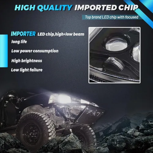 Miniatura 2 de JHLion - Faro LED de 5 x 7, antideslumbrante, H6054, 5 x 7, 7 x 6, 180 W, aprobado por DOT, 600% más brillante, con señal de giro ámbar DRL de alta