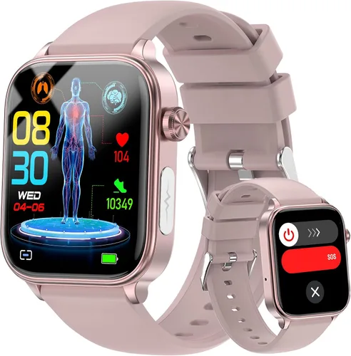Miniatura 8 de Reloj inteligente para hombres y mujeres (responder/hacer llamadas), reloj de fitness de 1.96" con pantalla HD, monitor de presión