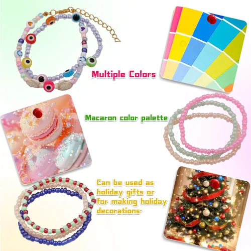 Miniatura 4 de EuTengHao Cuentas de cristal 6/0 pequeñas para manualidades, pulseras, collares, manualidades, suministros de fabricación de joyas con accesorios