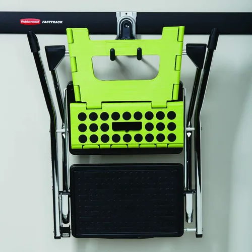 Miniatura 6 de Rubbermaid FastTrack - Organizador de garaje multiusos, capacidad de 50 libras, sistema de almacenamiento montado en la pared de níquel satinado