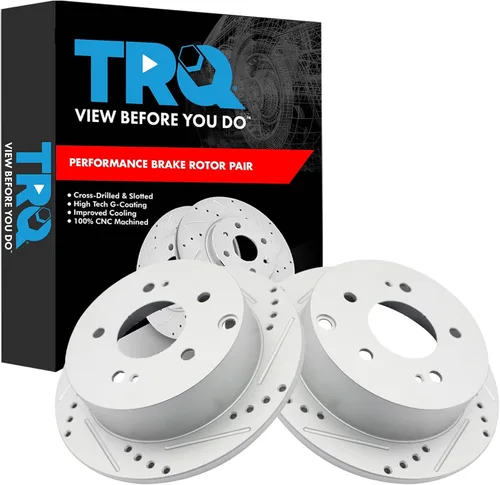 Miniatura 374 de TRQ Juego de rotores de freno de rendimiento trasero con revestimiento G premium compatible con Mazda 6 2014-2021