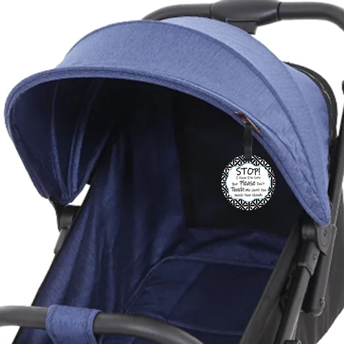 Miniatura 3 de PLIGREAT 2 carteles colgantes con texto en inglés "Stop Touching Baby Please Dont Touch Me", placas para recién nacido, niña, niño, prematuro