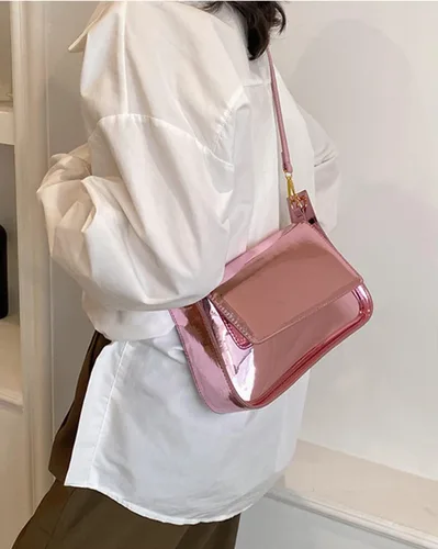 Miniatura 4 de Bolso de noche para mujer, bolso de mano Y2k, plateado brillante, bolso de mano, bolso de fiesta, lindo bolso metálico