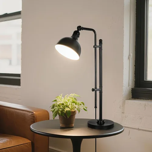 Miniatura 3 de PARTPHONER Lámpara de escritorio ajustable industrial para oficina en casa, lámpara de mesa de granja de 29 a 38 pulgadas, lámpara de escritorio