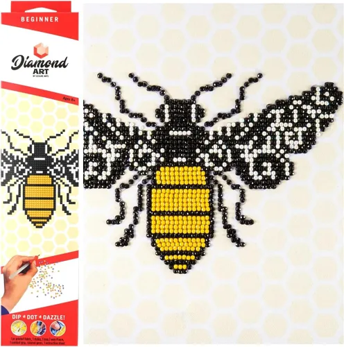 DIAMOND ART BY LEISURE ARTS Kits de pintura de diamantes para adultos, abeja principiante de 8 x 8 pulgadas