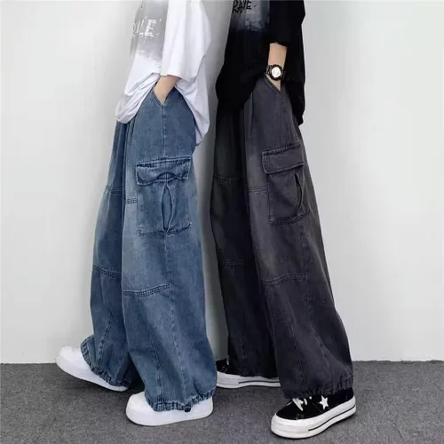 Miniatura 4 de Grunge Pantalones holgados Y2K Emo Alt Cargo Pant Fairycore Demin Cloting Estético Jogger Pantalones deportivos Hiphop Tripp Streetwear