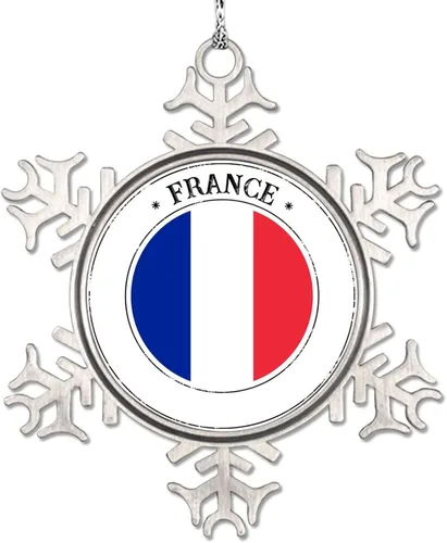 Miniatura 11 de Adornos de Navidad con la bandera de Haití 2022, adorno de copo de nieve, recuerdo de la ciudad del país, adornos de árbol de Navidad, regalo