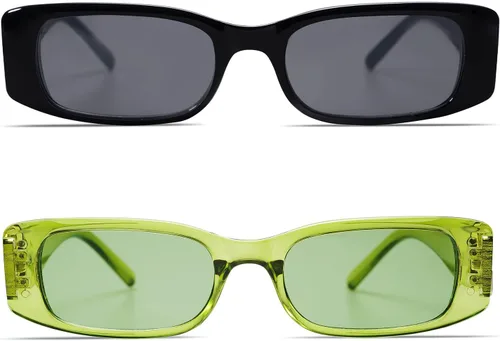 Miniatura 22 de Allarallvr Lentes de sol rectangulares para mujer, estilo retro de los años 90, Y2K, clásicos, vintage, cuadrados, AR82037