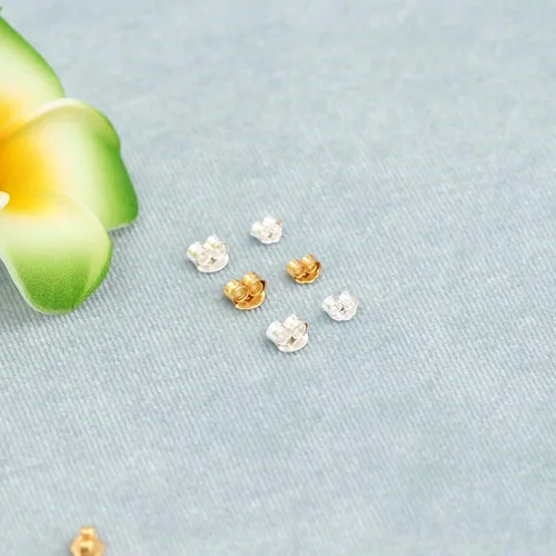 Miniatura 5 de 16 unidades/8 pares de aretes chapados en oro de 18 quilates para tachuelas, de plata de ley 925, no se decolora, seguro, hipoalergénico seguro