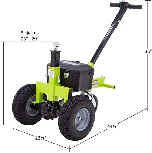 Miniatura 4 de Tow Tuff Plataforma rodante eléctrica para remolque con neumáticos de 13" y rueda giratoria de 8", capacidad de 3500 lb, verde - Altura de bola