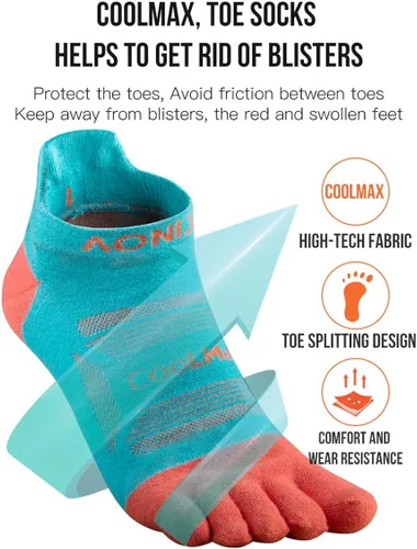 Miniatura 5 de AONIJIE Toe Socks for Men and Women High Performance Athletic Running Toe Socks