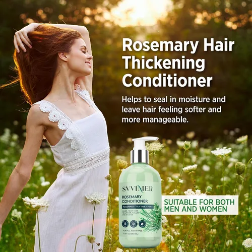 Miniatura 5 de Svvimer Acondicionador engrosador de romero: Producto hidratante espesante con biotina para mujeres y hombres - para cabello dañado, seco y fino 350