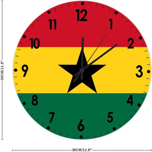 Miniatura 553 de Cheyan Reloj de pared con bandera de Canadá de 12 pulgadas, silencioso, sin tictac, de PVC, funciona con pilas, reloj redondo decorativo, regalo