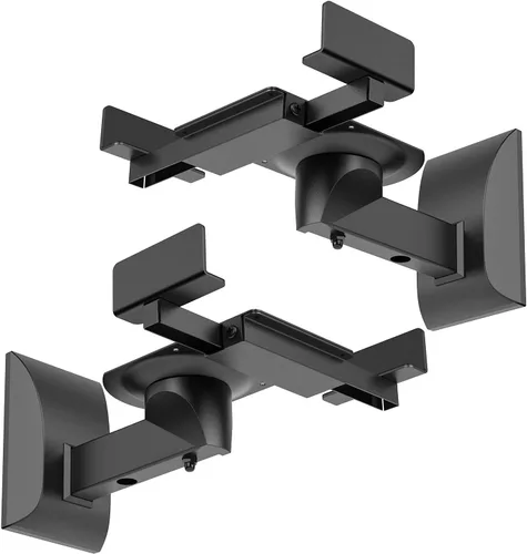 Miniatura 9 de WALI Soportes de pared para altavoces, soporte de montaje de estantería con sujeción lateral doble para altavoces de sonido envolvente grandes