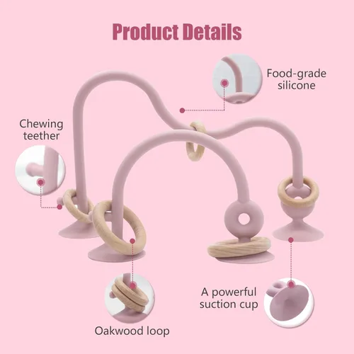 Miniatura 2 de Juguetes para Silla Alta con Ventosas para Bebés y Niños Pequeños, Juguete de Dentición de Silicona de Grado Alimenticio para Niños de 6, 9, 12, 18