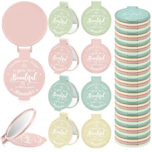 Miniatura 8 de 100 piezas de espejo compacto inspirador de 2.76 pulgadas a granel para mujeres, pequeños regalos de graduación, día de la madre, fiesta, bolso