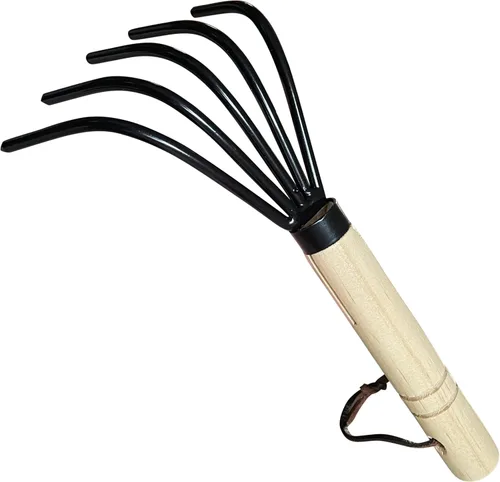 Garden Guru - Rastrillo de mano cultivador de garra de acero de grado militar, resistente a la corrosión, garra ninja japonesa de 5 dientes, mango