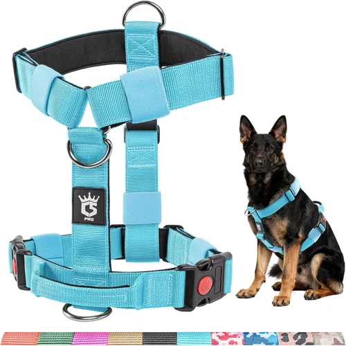 Miniatura 9 de TSPRO Arnés táctico sin tirones para perro, asa de control superior, hebilla de liberación rápida, ajustable, a prueba de escapes, para perros