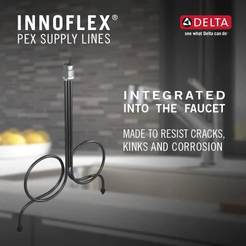 Miniatura 6 de Delta Linden 4353-AR-DST - Grifo de cocina de níquel cepillado con rociador extraíble, contemporáneo de un solo agujero, mango único, acero