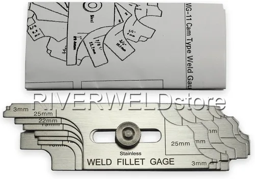 Miniatura 26 de RIVERWELD Juego de Calibradores de Soldadura de Filete de 7 Piezas Calibrador MG-11 Rl Calibradores de Profundidad Prueba de Inspección de Soldadura