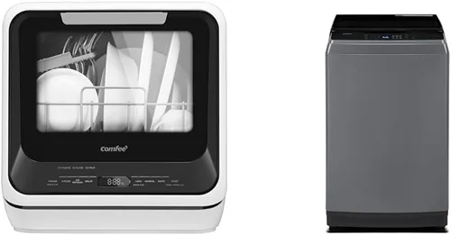 Miniatura 10 de COMFEE' Paquete de mini lavavajillas con BLACK+DECKER 2.0 pies cúbicos Lavadora portátil para apartamentos, casas rodantes y casas pequeñas