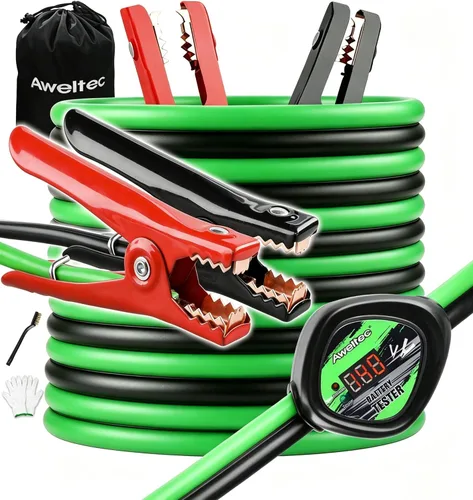 Miniatura 10 de cables de puente calibre 4 de 20 pies con protector de seguridad inteligente - Cable de batería resistente con protección contra polaridad inversa