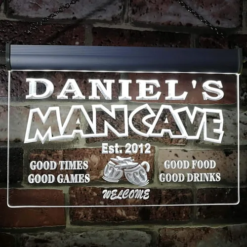 Miniatura 8 de ADVPRO - Cartel de neón para nombre y fecha personalizados, bar para hombres «Daniel´s», st4-x0012-tm Rojo