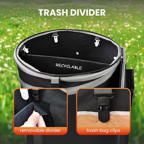 Miniatura 4 de Contenedor de basura desplegable con divisor extraíble, parte inferior resistente, almacenamiento plegable para camping, lavandería, almacenamiento