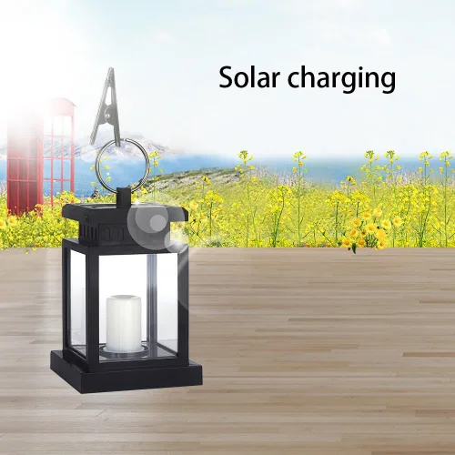 Miniatura 8 de Farol solar colgante LED alimentado por energía solar, impermeable, sin llama, parpadeante, blanco cálido, decoración al aire libre para jardín