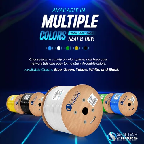 Miniatura 8 de Smartech Cables Cable Ethernet CMR CAT6a de 1000 pies Listado ETL 100% cobre puro 10Gbps 23AWG 4UTP pares 750MHz PoE++ Alta velocidad