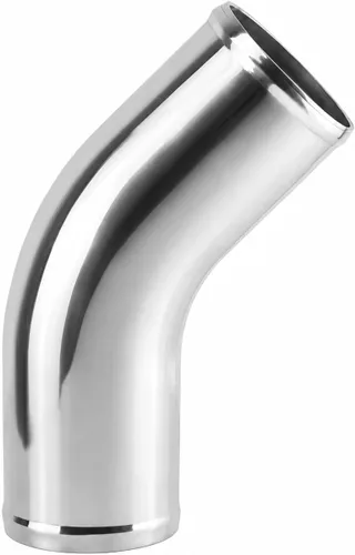 Ucreative Tubo de aleación de aluminio de 45 grados, tubo intercooler, tubo de entrada de aire, tono plateado para coche, OD: 3.0 pulgadas (76 mm)