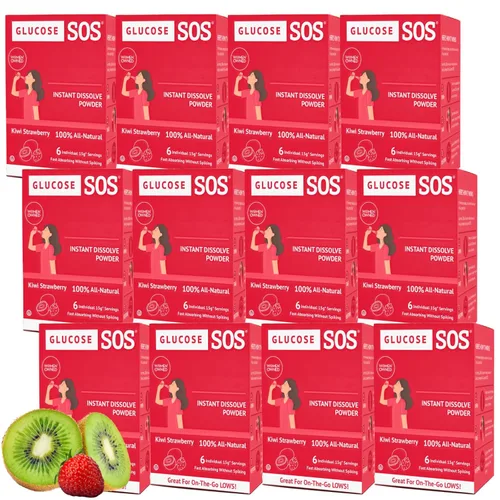 Miniatura 10 de Bolsas de polvo de glucosa Glucose SOS con dextrosa natural, absorción rápida que se disuelve instantáneamente en la boca sin necesidad de agua