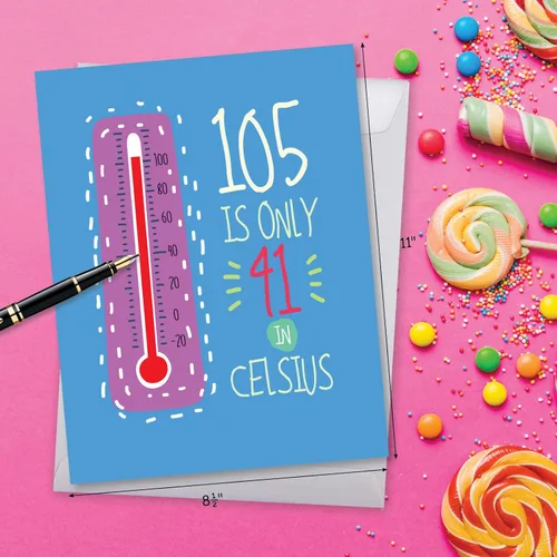 Miniatura 3 de NobleWorks - Tarjeta de felicitación de cumpleaños de 105º hito gigante de 8.5 x 11 pulgadas con sobre (paquete de 1) tarjeta grande, de gran